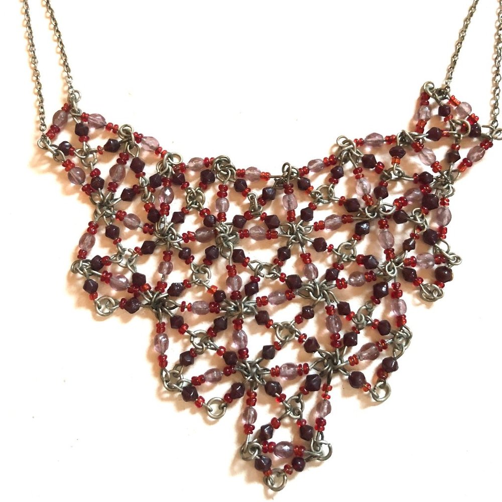 Garnet Web Juliet Statement Necklace